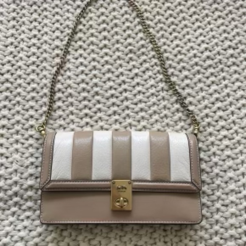 Coach Tan and Cream Leather Bag